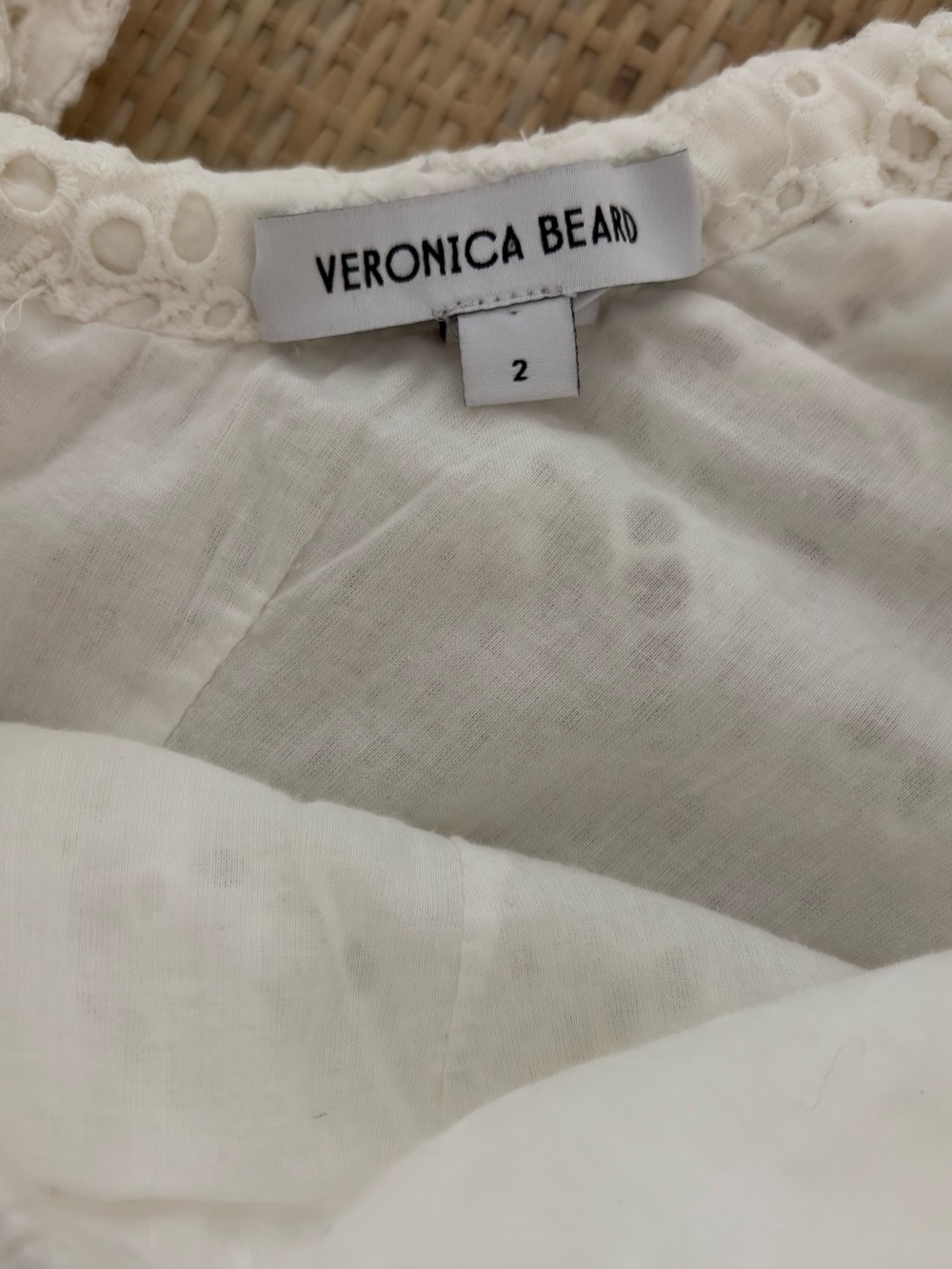 Veronica Beard Calibra Broderie Anglaise Cotton Mini Dress White Sz 2 - Picture 12 of 17